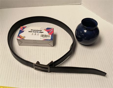 Ink Cartridge & Belt & Blue Vase
