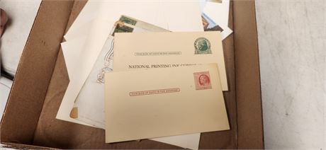 Vintage Stamped Envelopes & Vintage Postcard