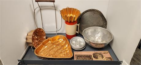 Vintage Hostess Cake Breaker & Pie Pan & Molds & Thermos & Misc.
