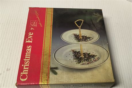 Christmas Eve Two Tier Tidbit Tray