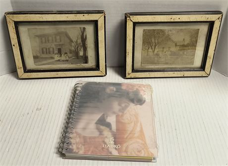 Vintage Black & White Framed Photos & Lladro Agenda