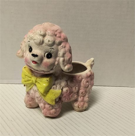 Vintage Pink Puppy Planter