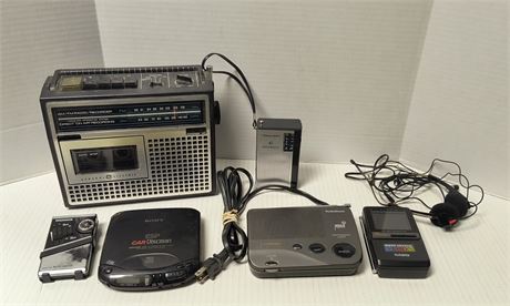 General Electric AM/FM Recorder & Sony Discman & Realistic Jetstream & Misc.