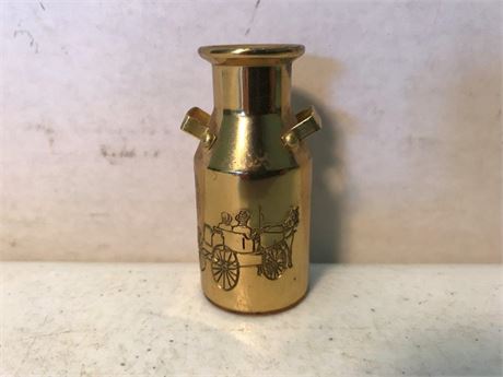 Solid Brass Miniature Milk Can Paperweight