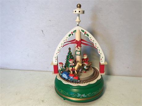 Rotating Train Christmas Music Box