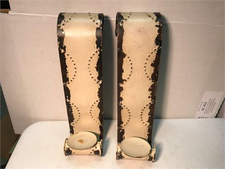 2 Rustic Wall Candleholders