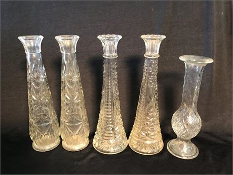 5 Glass Vases