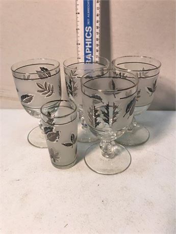 Silver Leaf Frosted Libbey Glasses