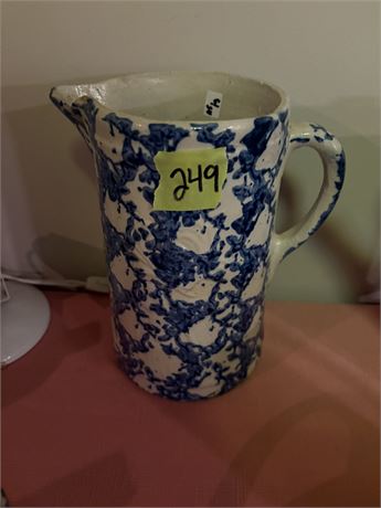 Blue Splatter Pottery Pitcher