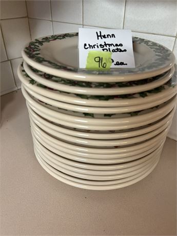 Henn Pottery Christmas Plates