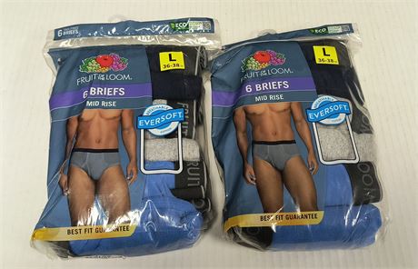 Fruit Of The Loom Men's Briefs. Size Large