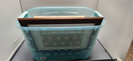 Small Storage Tote & Picture Frames