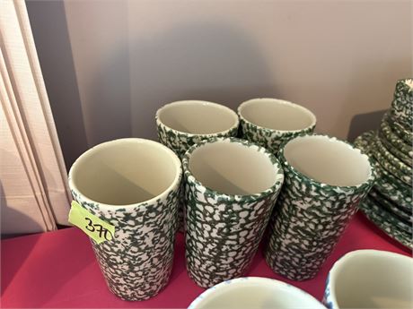 Henn Workshops Green Speckled Cups (5)