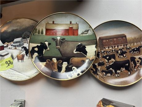 American Folk Art Collection Plates (3)