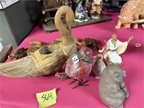 Decor Lot, Duck, Wood Camels, Figurines