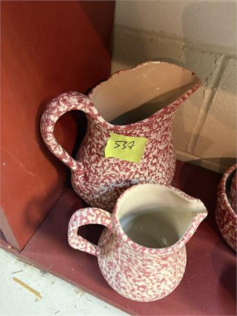 Bel-Terr Red Speckled Pottery Pitchers