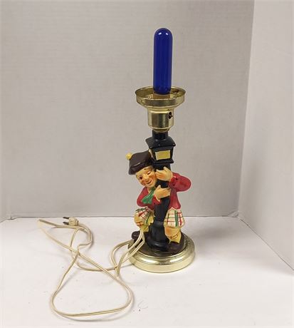 Vintage Bar Lamp Scottish Drunk Man Leaning On Street Sign. No Bar Globe