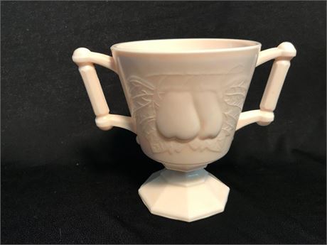 Vintage Jeannette Pink Milk Glass Sugar Bowl
