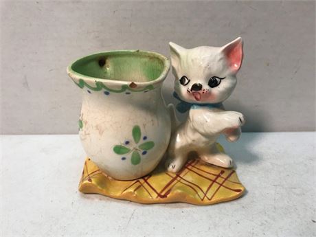 Vintage Kitty Pottery Planter