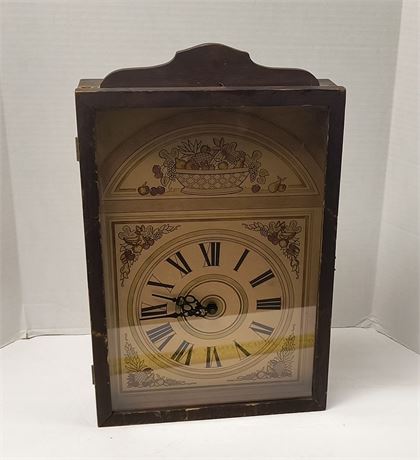 Clock With Wood Cabinet