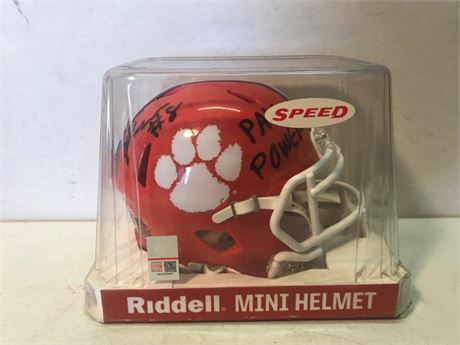 Signed #8 Clemson State Football Mini Riddell Helmet
