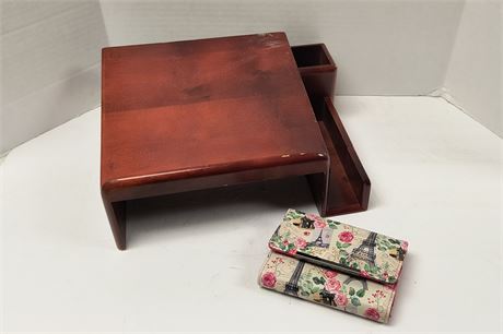 Wallet & Wood Desk Organizer