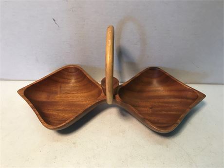 Genuine Monkey Pod Hand Crafted Handled Bowl