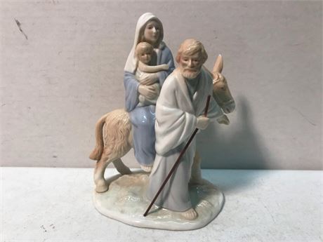 Homco 8910 Joseph, Mary and Baby Jesus on Donkey