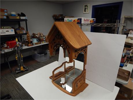 Wood Carved Wall Hanging Mirror