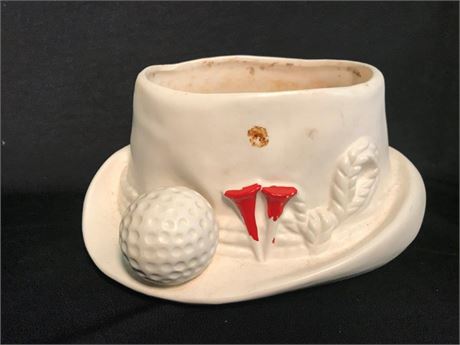 Rare Vintage 1963 Lefton Golfers Hat Planter