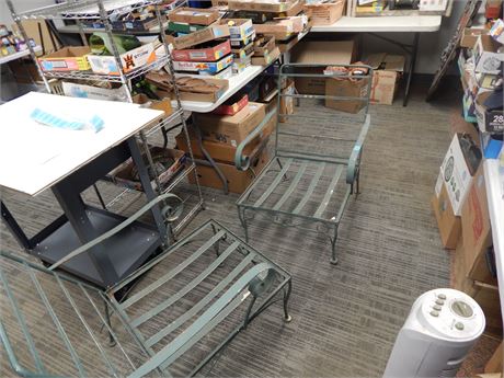 Pair of Metal Frame outdoor chairs