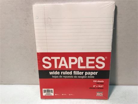 Staples Wide Ruled Filler Paper