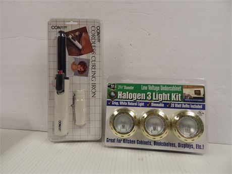 Halogen 3 Light Kit & Conair Cordless Curling Iron