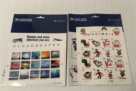 Cloudscapes & Animals Collectible Postage Stamps. Self Adhesive NEW!!