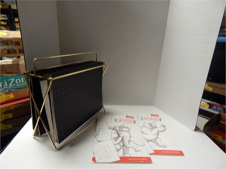 Desk top file holder & 2 drawing books