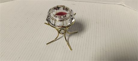 Diamond Shaped Glass Candle Holder & Stand