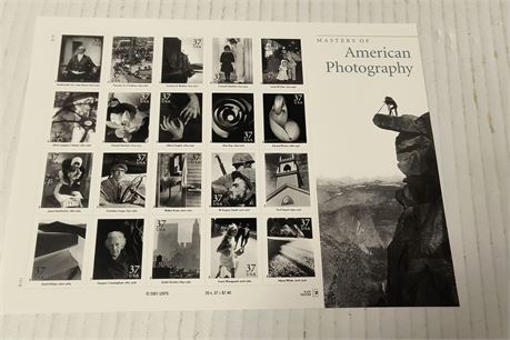 Scott #3649 Masters Of American Photography Pane Of 20 37c Stamps.Mint Unhinged