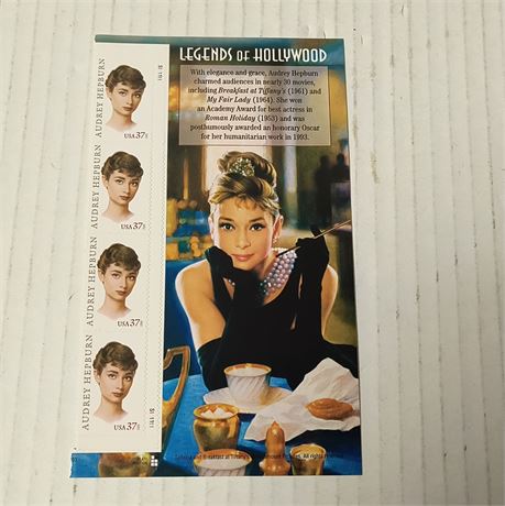 US Scott #2892 Legends Of Hollywood Audrey Hepburn Unhinged Mint Stamps