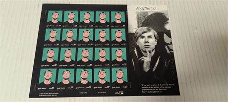U.S. Scott #3652 Pane Of 20 Mint Never Hinged Andy Warhol Postage Stamps