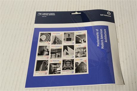 Masterworks Of Modern American Architecture US Postage Stamps. Self Adhesive NEW