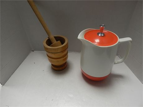 Pitcher and Mortar and Pestal