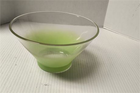 Lime Green Glass Salad Bowl