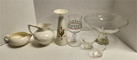 Lot Of Misc. Glassware. Glass Bowl Has Damage