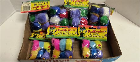 Fur Brainz Plush Mice Cat Toys