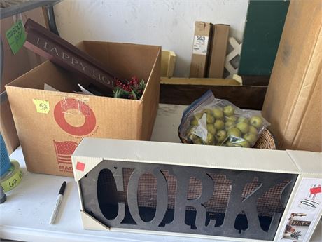 Decor, Cork Holder, Apple Basket, Wall Art