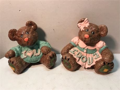 Unmarked Pottery I Love You Bears
