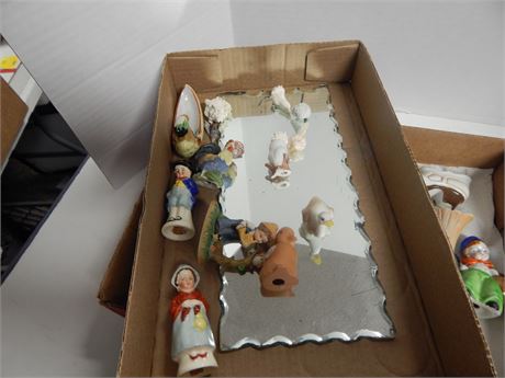 Mirror with Small glass figurines