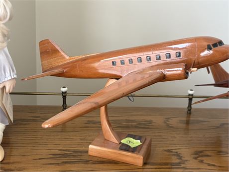 Model Mahogany Wood Military Plane