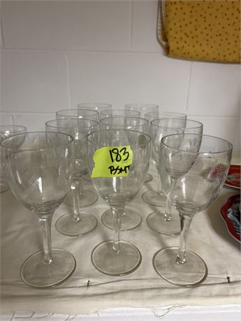 Vintage Glassware, Etched Glass
