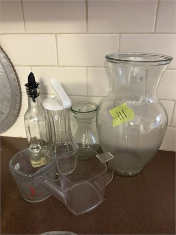 Misc Kitchen, Vases, Dressing Containers, Measuring Cups